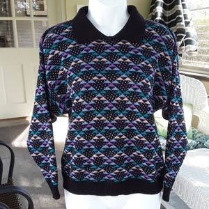 Vintage Cute 80's Geometric Design Sweater EUC
